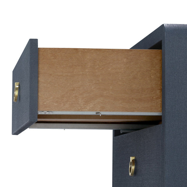 Bryant Linen 3-Drawer Side Table, Blue Steel