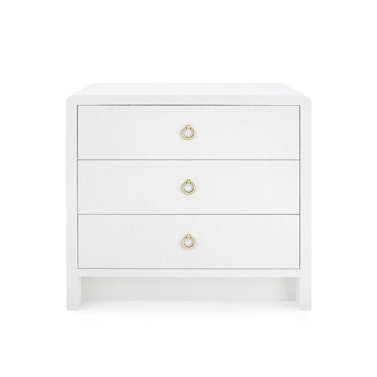 Bryant Linen 3-Drawer Side Table, Chiffon White