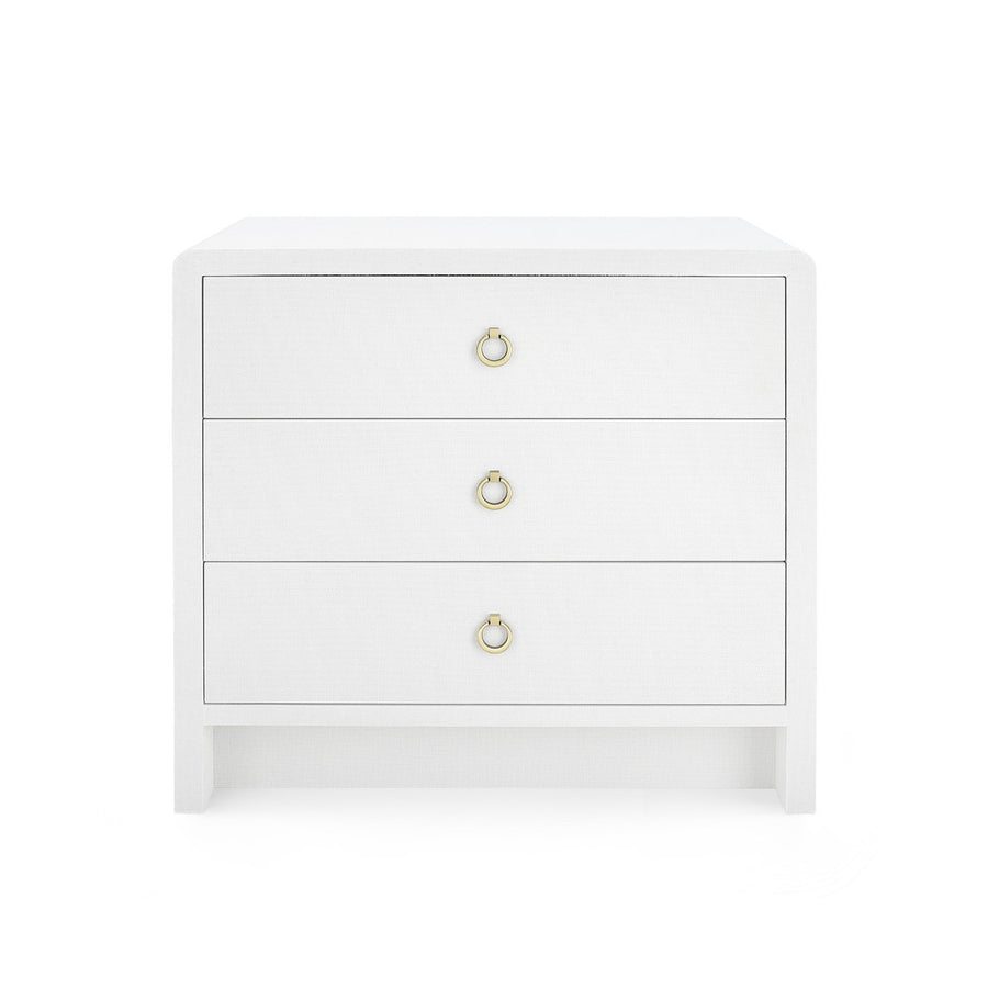 Bryant Linen 3-Drawer Side Table, Chiffon White