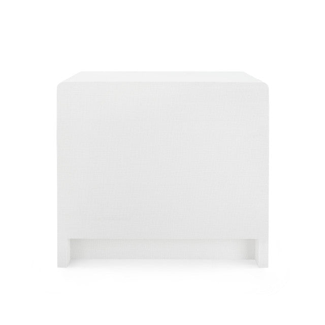 Bryant Linen 3-Drawer Side Table, Chiffon White