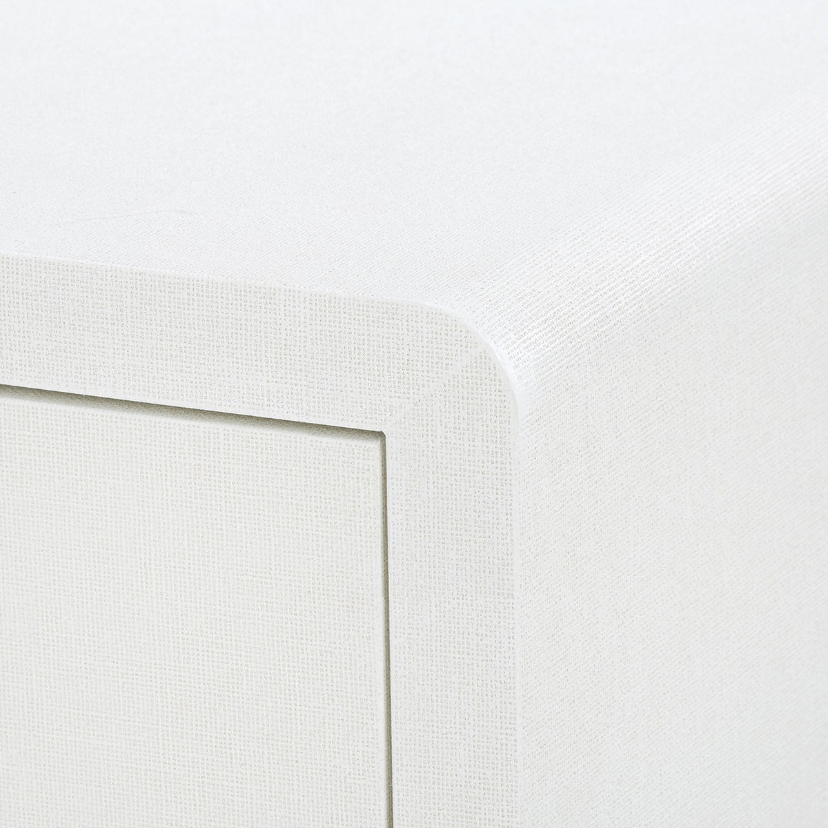 Bryant Linen 3-Drawer Side Table, Chiffon White