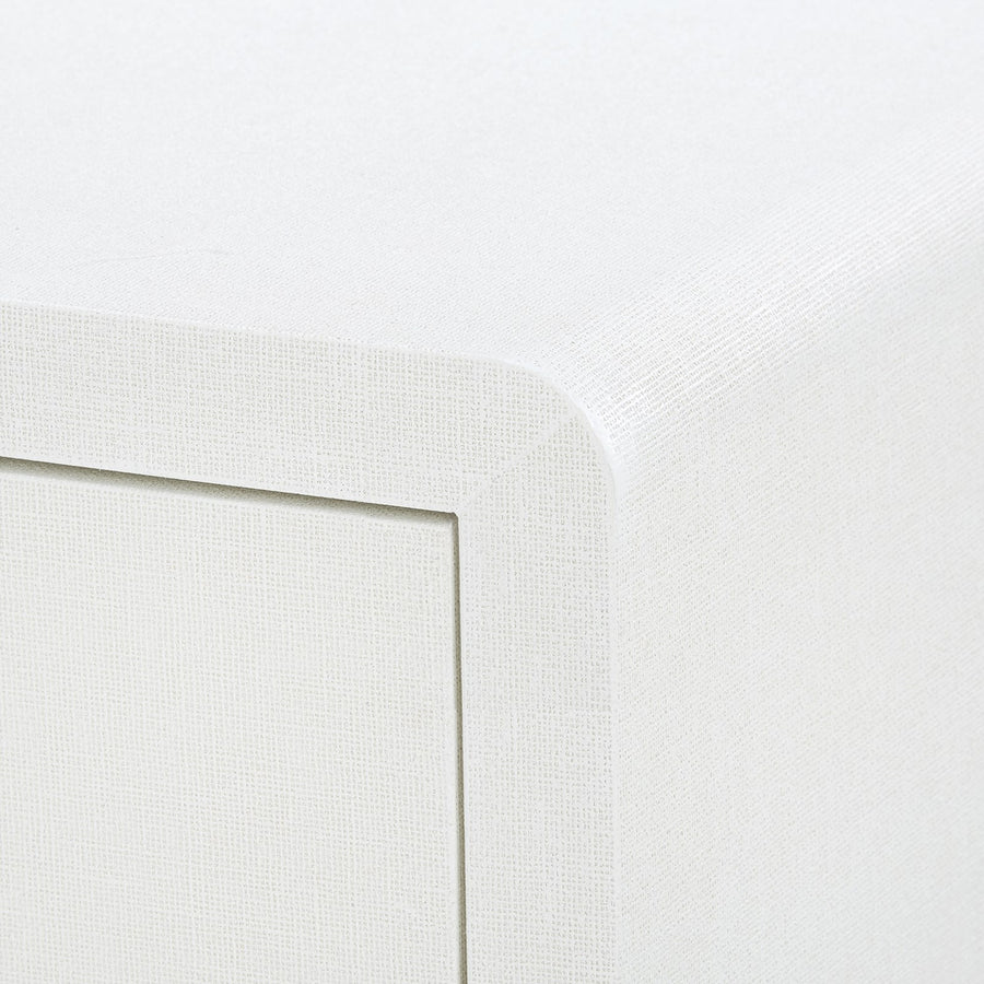 Bryant Linen 3-Drawer Side Table, Chiffon White