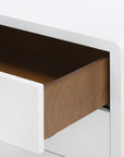 Bryant Linen 3-Drawer Side Table, Chiffon White