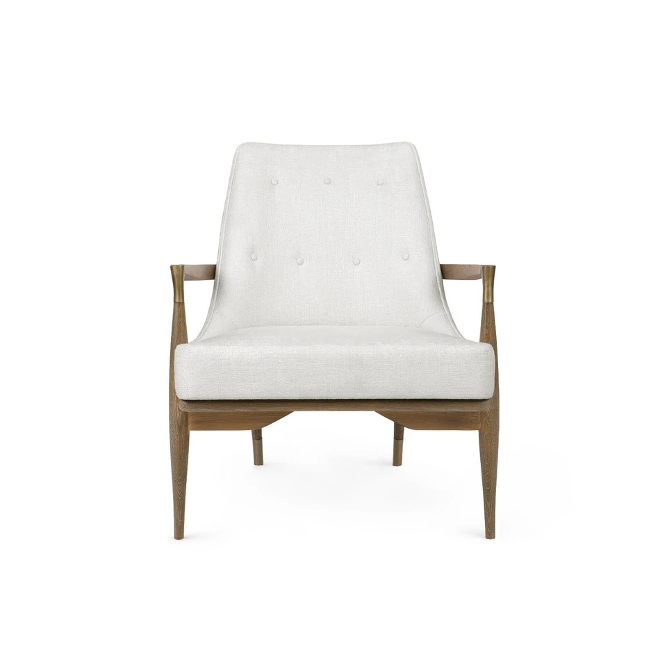 Bastian Lounge Chair, Driftwood and Frosted Alabaster
