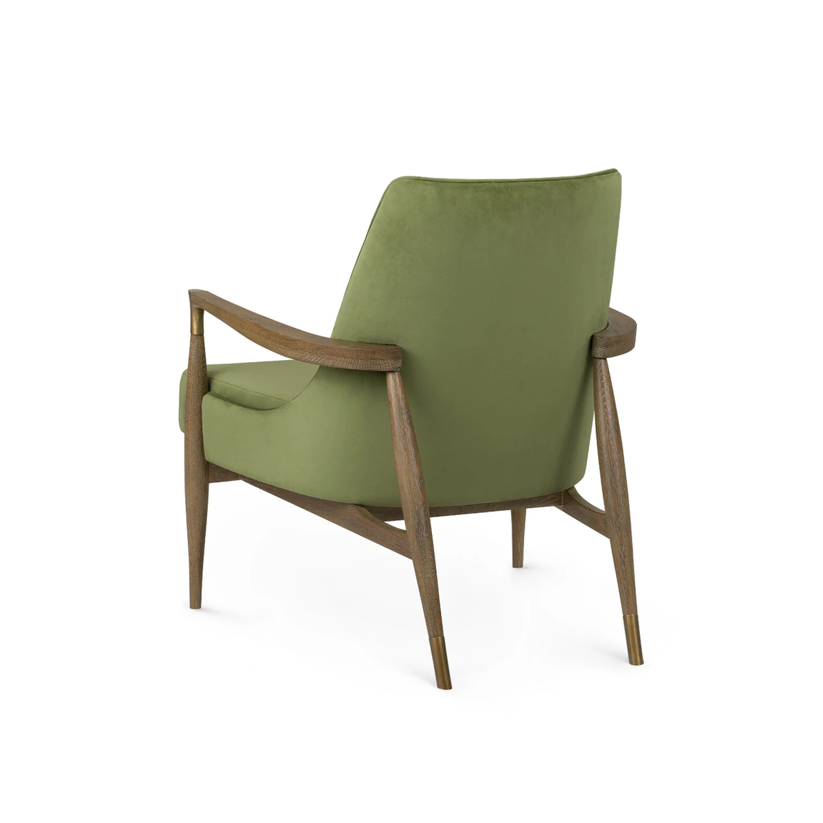Bastian Lounge Chair, Driftwood and Forest Velvet