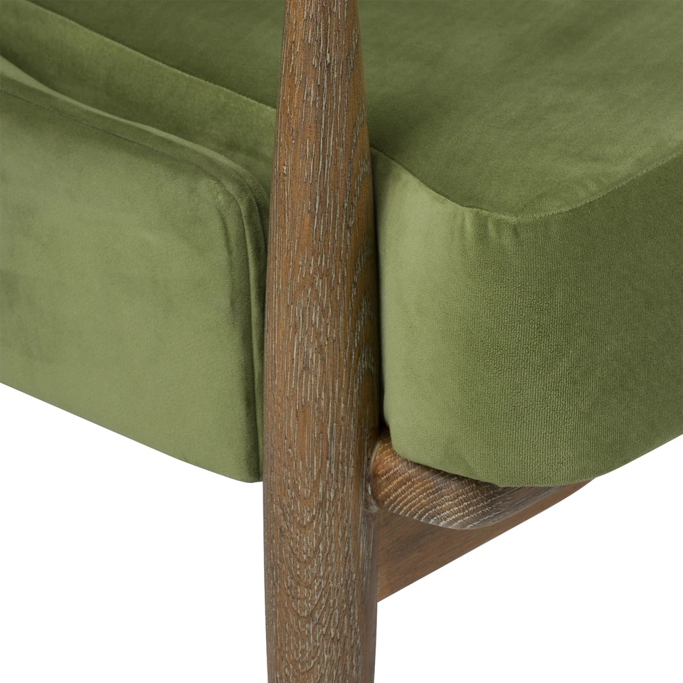 Bastian Lounge Chair, Driftwood and Forest Velvet