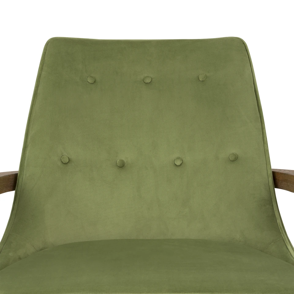 Bastian Lounge Chair, Driftwood and Forest Velvet