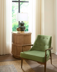 Bastian Lounge Chair, Driftwood and Forest Velvet