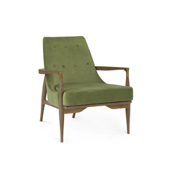 Bastian Lounge Chair, Driftwood and Forest Velvet