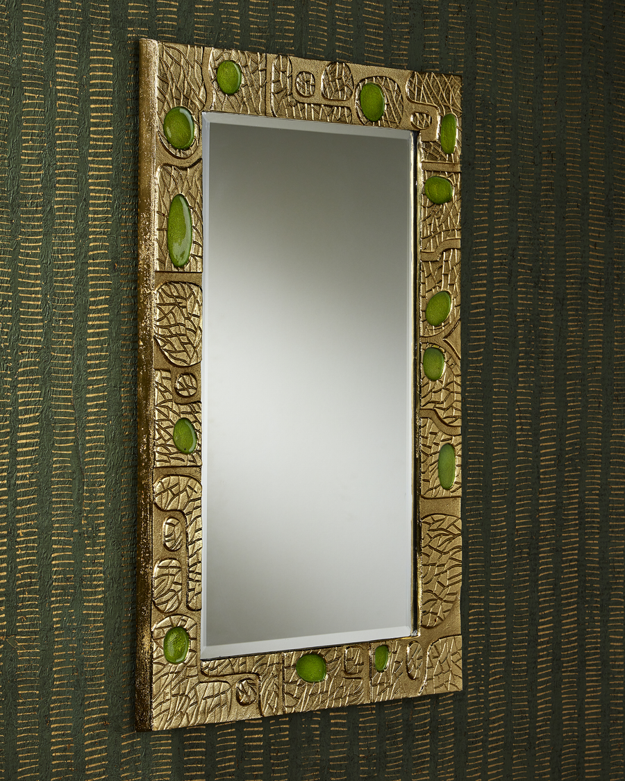 Beau Monde Gold & Green Mirror