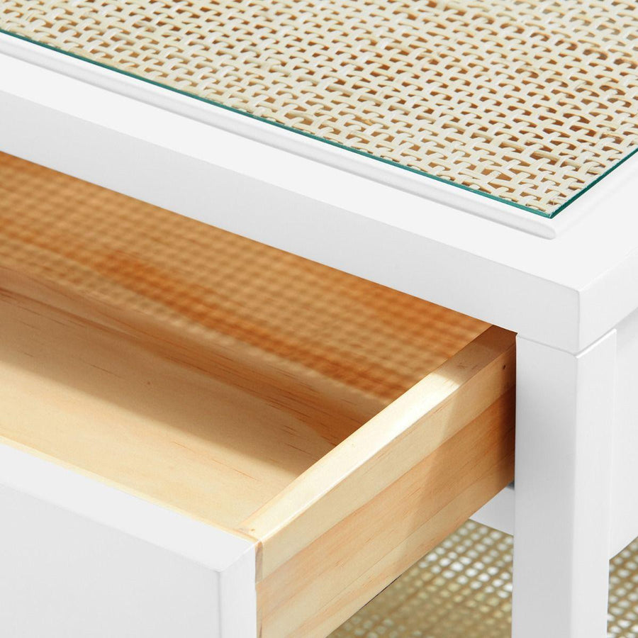 Caanan 1-Drawer Side Table, Vanilla - Maison Vogue