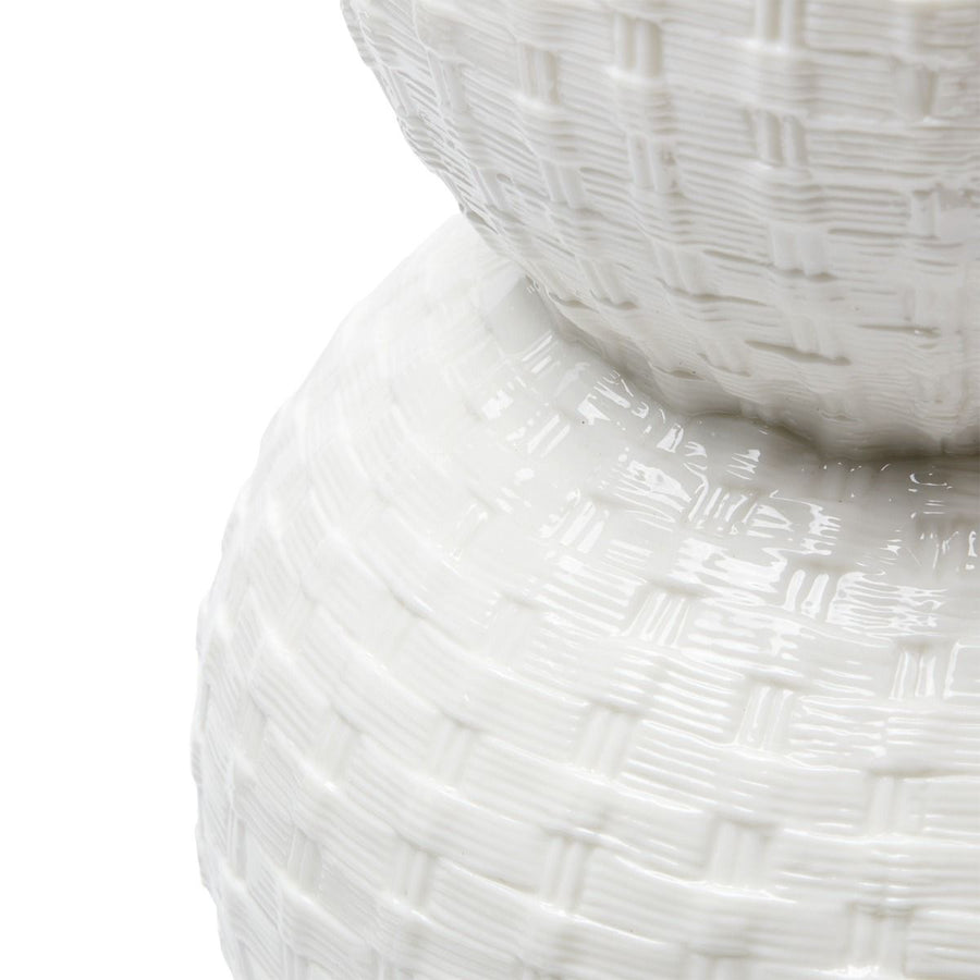Charlotte Lamp with Shade 16-inch White Linen, with Gold, Blanc de Chine