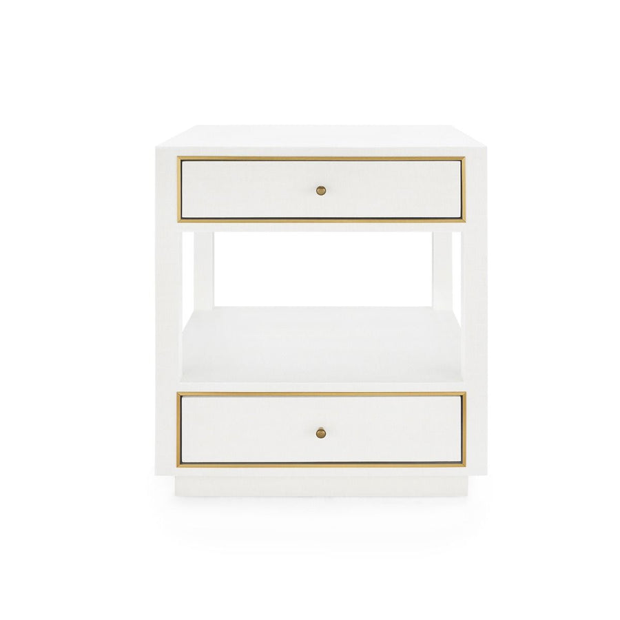Carmen 2-Drawer Side Table, White