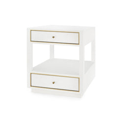 Carmen 2-Drawer Side Table, White