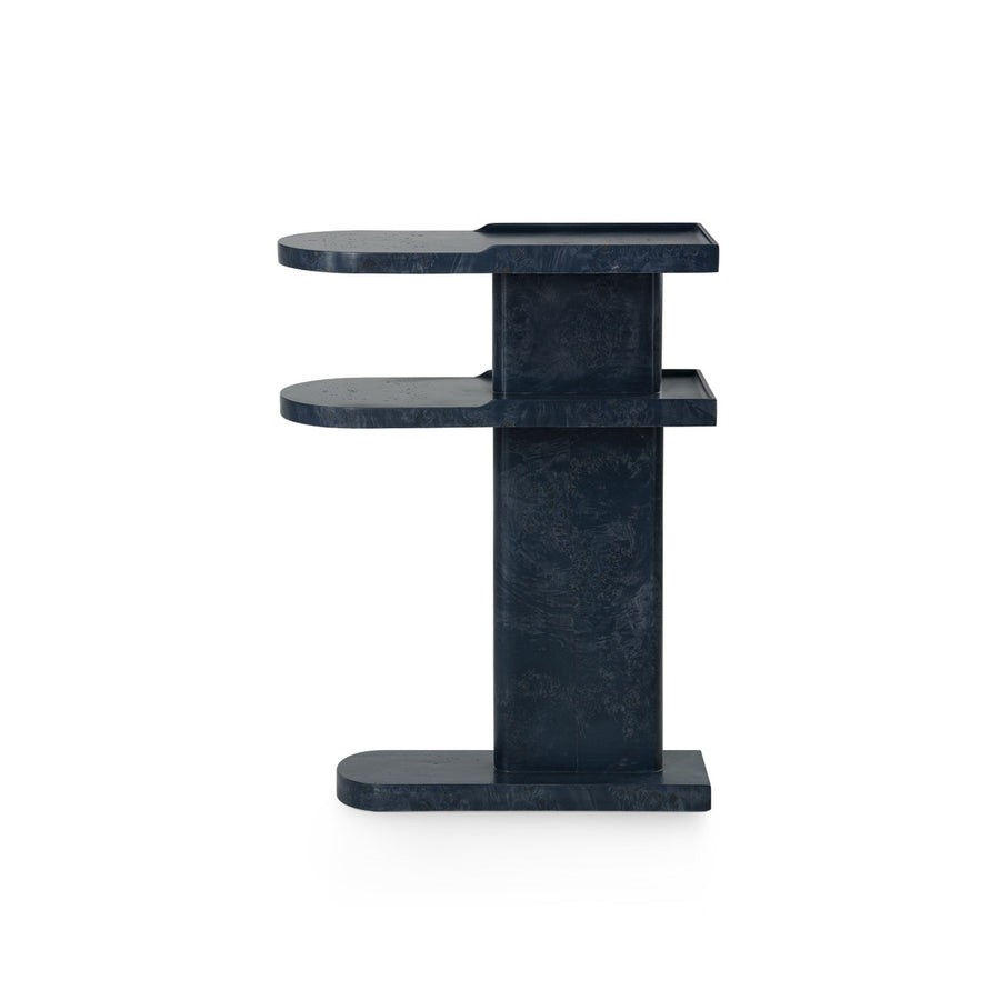 Casey Side Table, Azure Burl