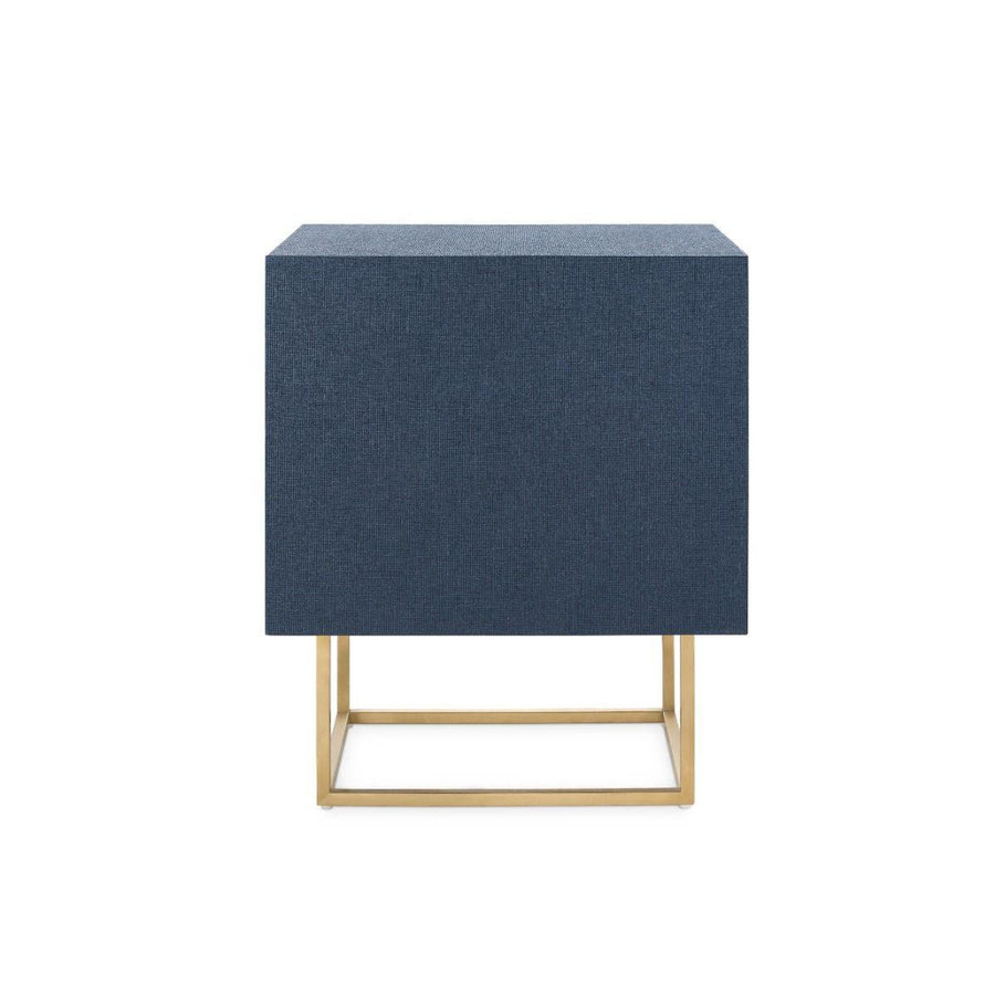 Cubik 2-Drawer Side Table, Blue Steel - Maison Vogue