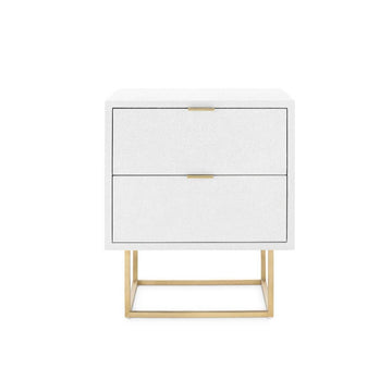 Cubik 2-Drawer Side Table, Chiffon White - Maison Vogue