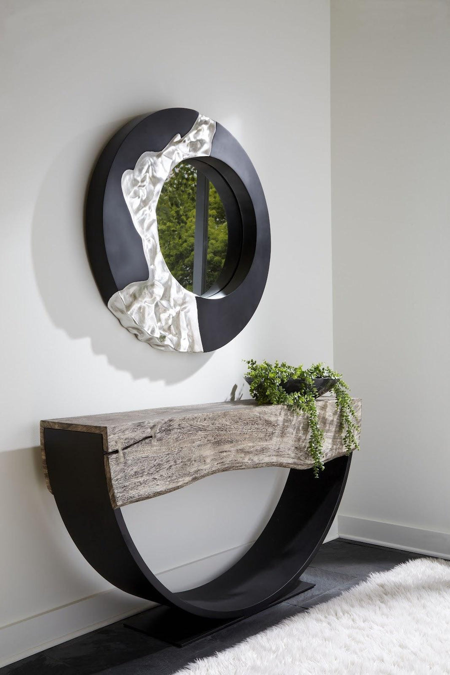 Arc Console Table Gray Stone, Double Sided - Maison Vogue