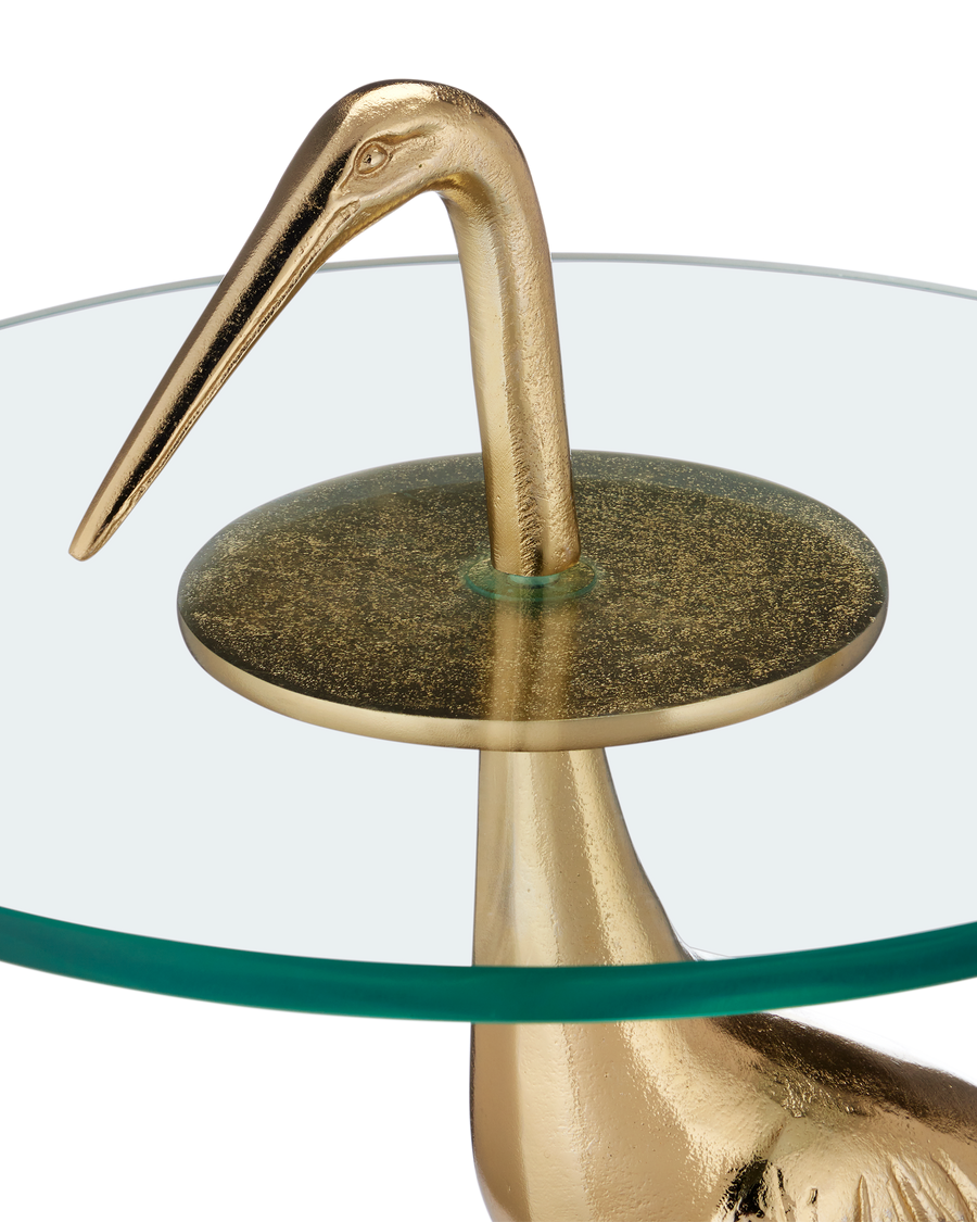 Crane Brass Accent Table