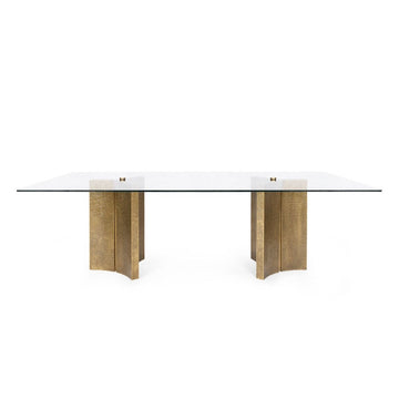 Damon Dining Table, Antique Brass