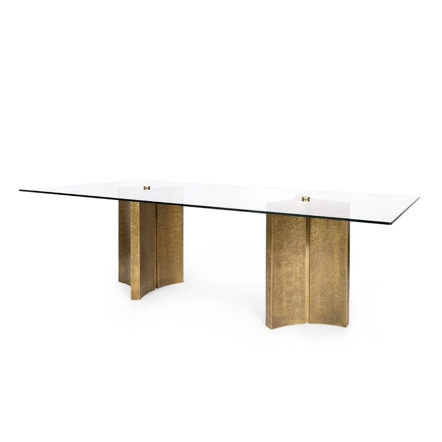 Damon Dining Table, Antique Brass