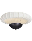 Camella Flush Mount-English Bronze Steel, Ivory Ricestone