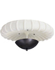 Camella Flush Mount-English Bronze Steel, Ivory Ricestone