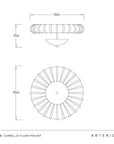 Camella Flush Mount-English Bronze Steel, Ivory Ricestone