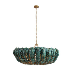 Bilal Round Chandelier-Eucalyptus Stain