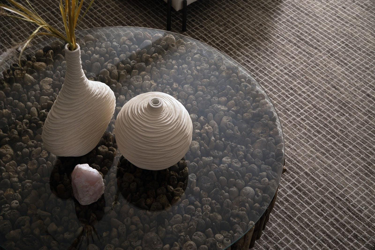 Manhattan Coffee Table Round, with Glass - Maison Vogue