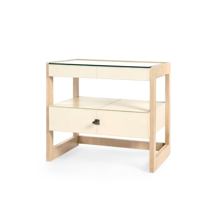 Elton 1-Drawer Side Table, Oyster - Maison Vogue