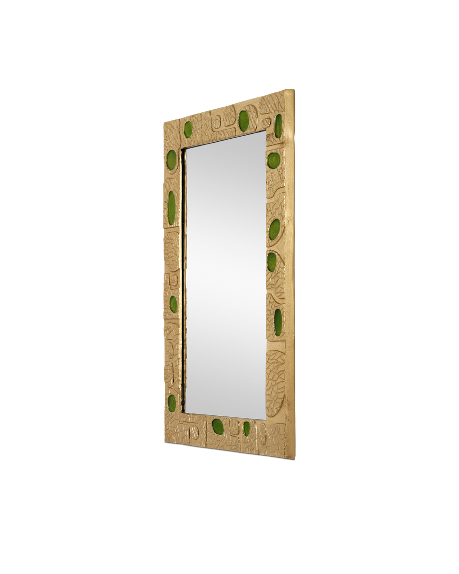 Beau Monde Gold & Green Mirror