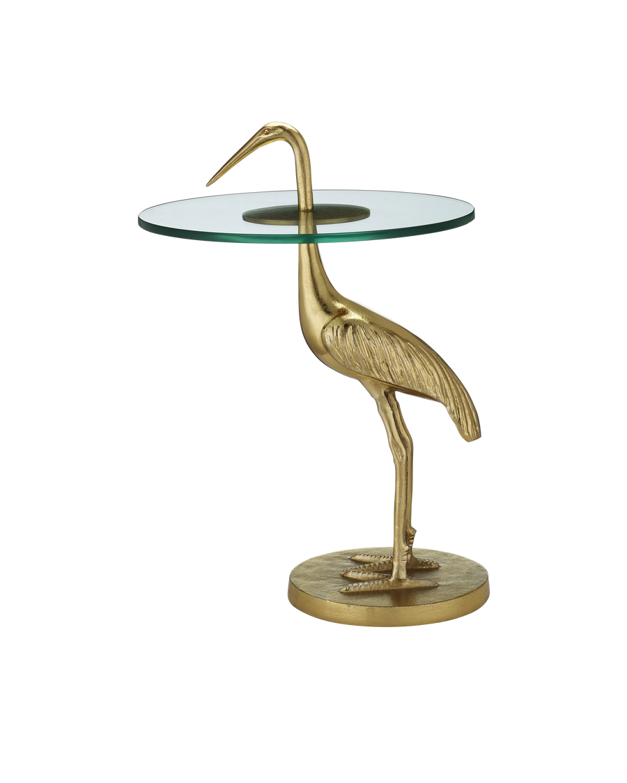 Crane Brass Accent Table