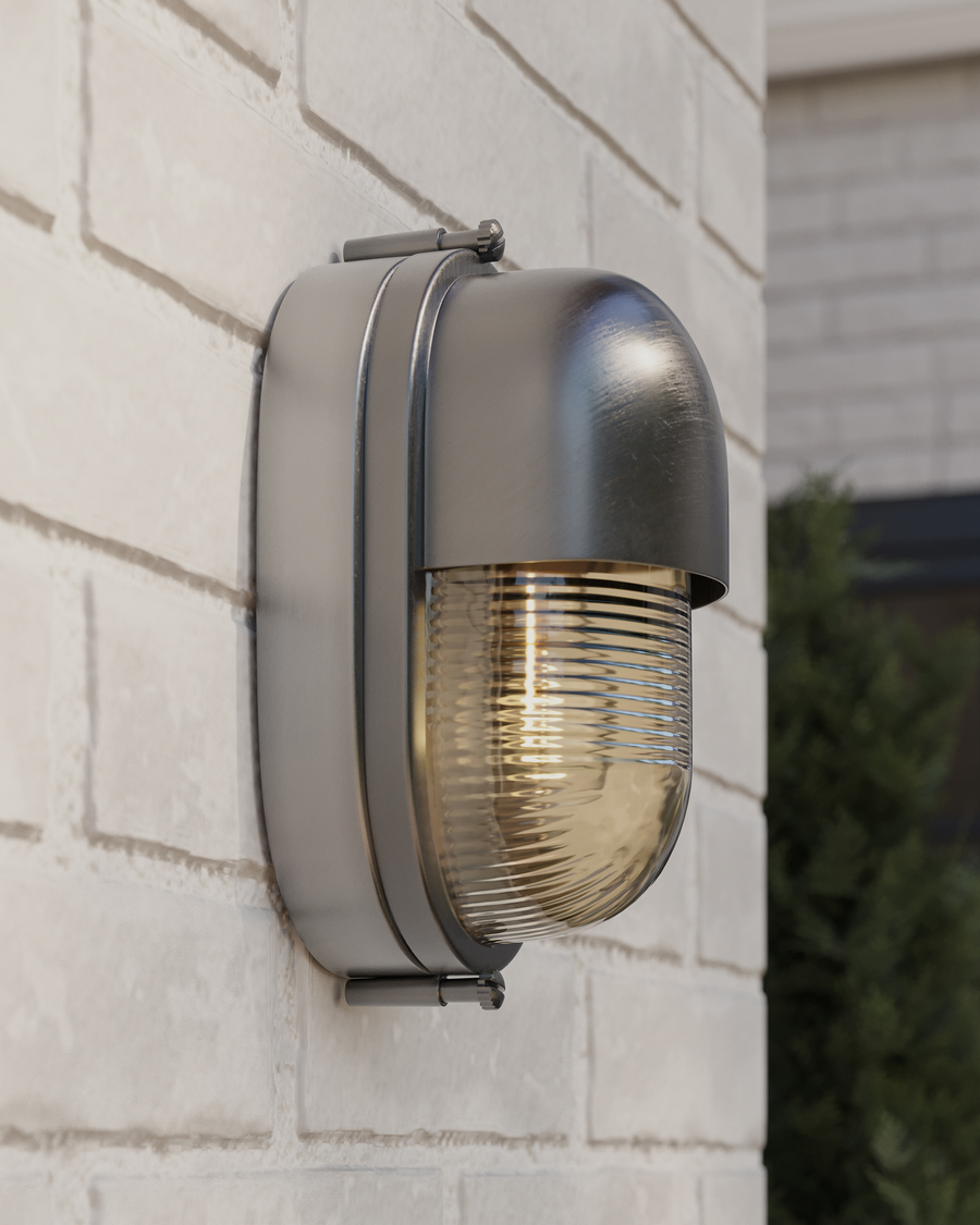 Maritime Silver Outdoor Wall Sconce