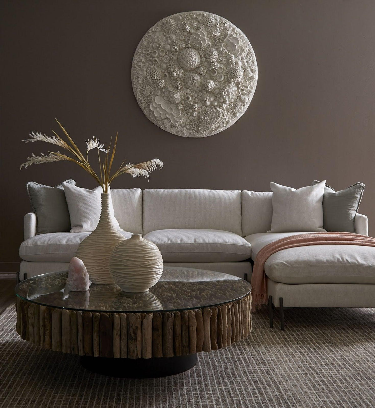 Manhattan Coffee Table Round, with Glass - Maison Vogue