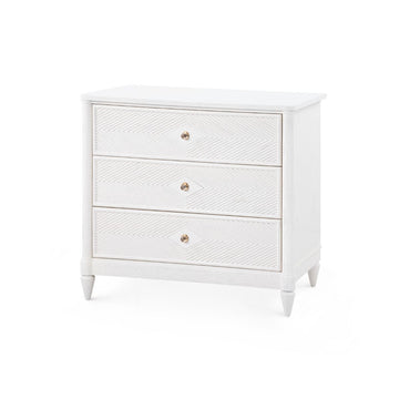 Felicity 3-Drawer End Table, Glazed Whisper White