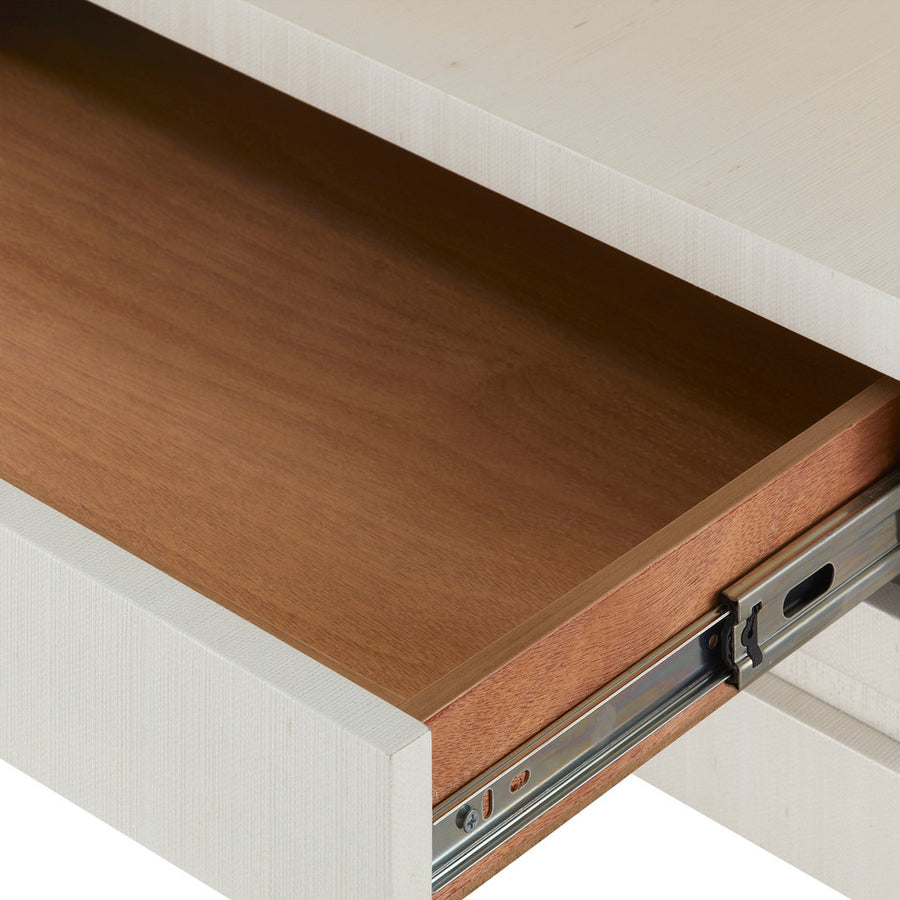 Florence 2-Drawer End Table, Sand White