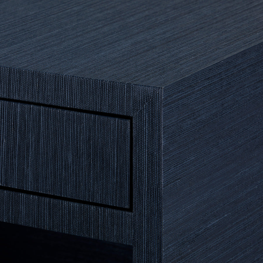 Florence 2-Drawer End Table, Selvage Blue