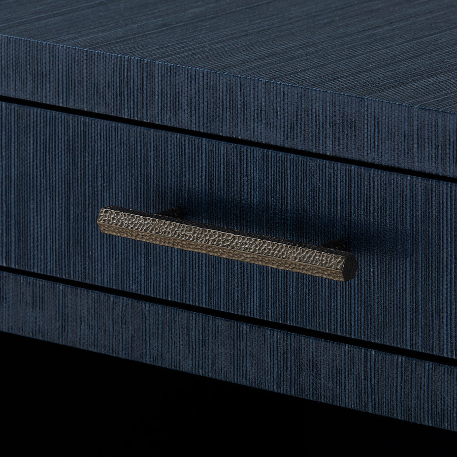 Florence 2-Drawer End Table, Selvage Blue