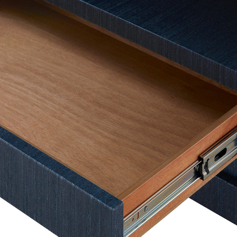 Florence 2-Drawer End Table, Selvage Blue