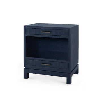 Florence 2-Drawer End Table, Selvage Blue