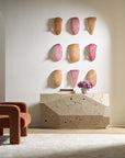 Classic Concave Cycladic Wall Art, Pink