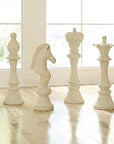 Queen Chess Sculpture, Cast Stone White, Small