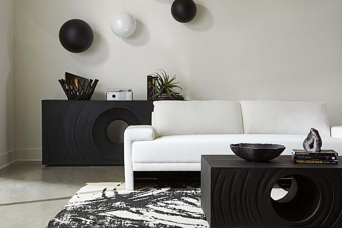 Void Console Table, Black Stone