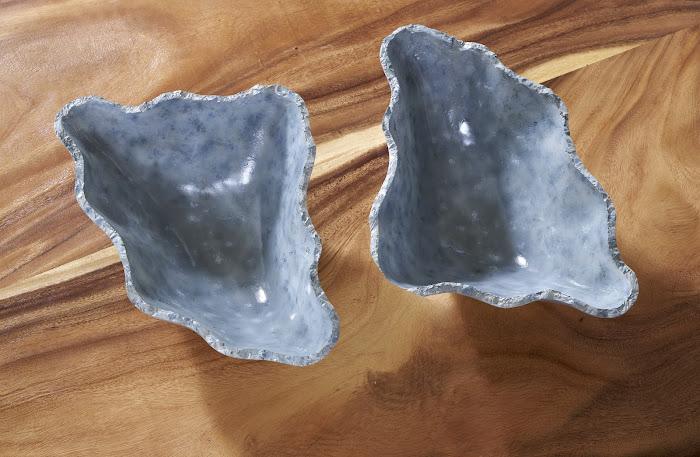 Cast Blue Onyx Bowl, Faux Finish, Narrow