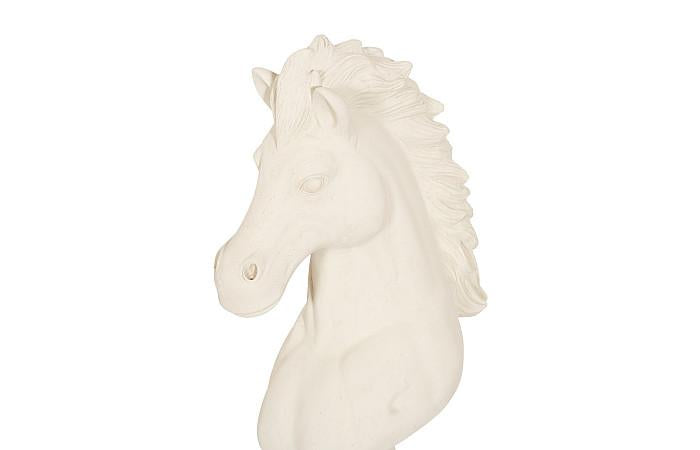 Knight Chess Sculpture, Cast Stone White, Small