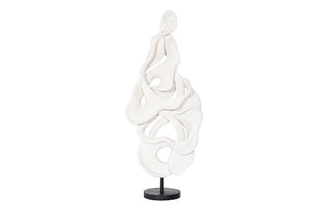 Cast Dancing Sculpture, Plié, White Stone (Outdoor)