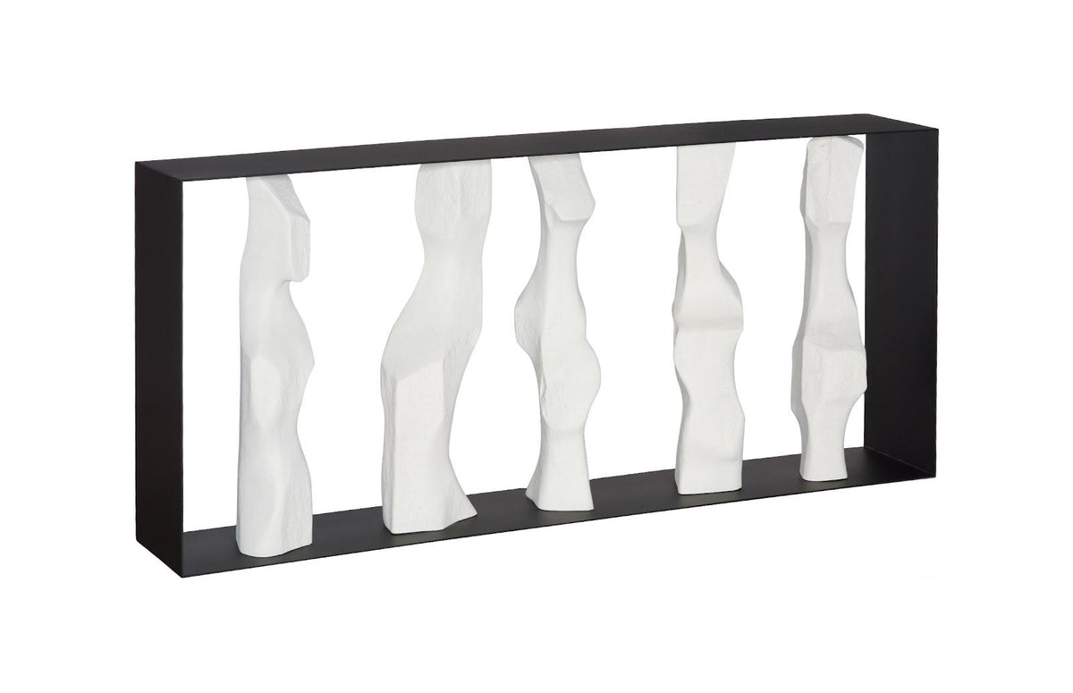 Cast Women Metal Framed Console, Roman Stone
