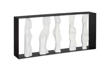 Cast Women Metal Framed Console, Roman Stone
