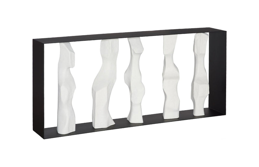 Cast Women Metal Framed Console, Roman Stone